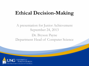 Click to download Dr. Payne's Ethical Decision-Making presentation PDF 