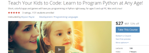 Join over 1,100 students and growing in "Teach Your Kids to Code" on Udemy!